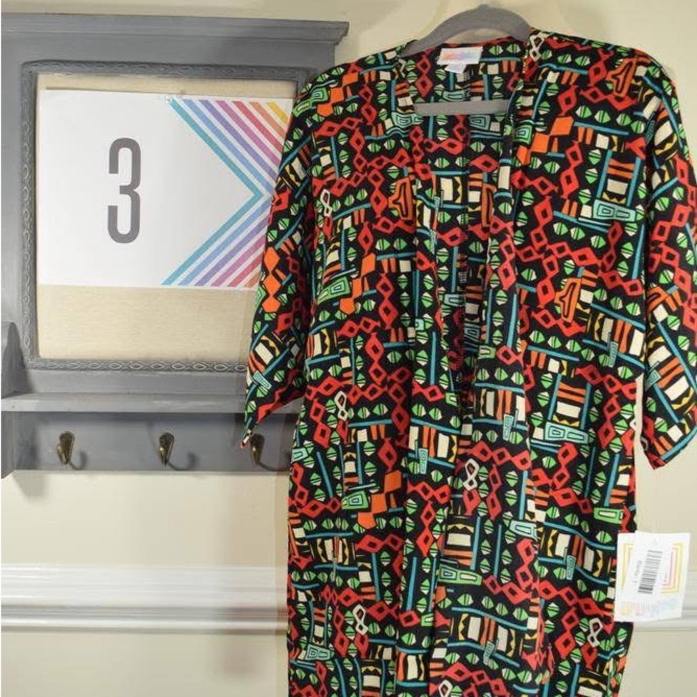 Vibrant Geometric Kids LuLaRoe Bianka Kimono